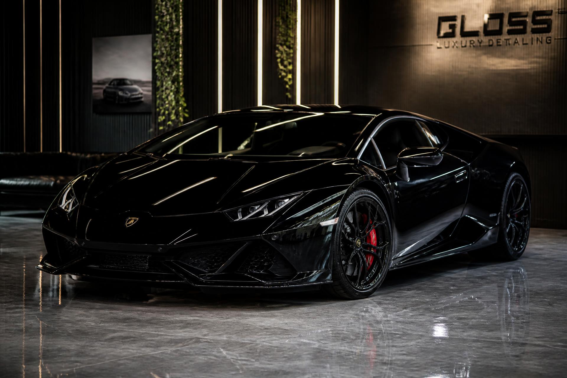 Luxury sports car with mirror-finish ceramic coating